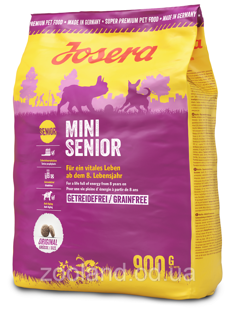 Josera Dog MiniSenior без злаків для літніх мініпорід, 4,5 кг