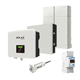 Комплект Solax 4.3: Однофазний гібридний інвертор на 7,5 кВт із АКБ на 3,1 кВт*год