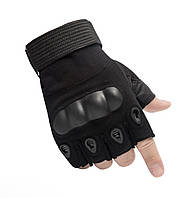 Тактичні рукавички безпалі військові Combat Tac Чорний L