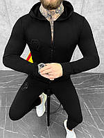 Мужской спортивный костюм Philipp Plein черный , летний однотонный спортивный костюм филип плей