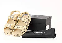 Жіночі сандалії Chanel Dad Sandals (Шанель бежеві)(39,40)