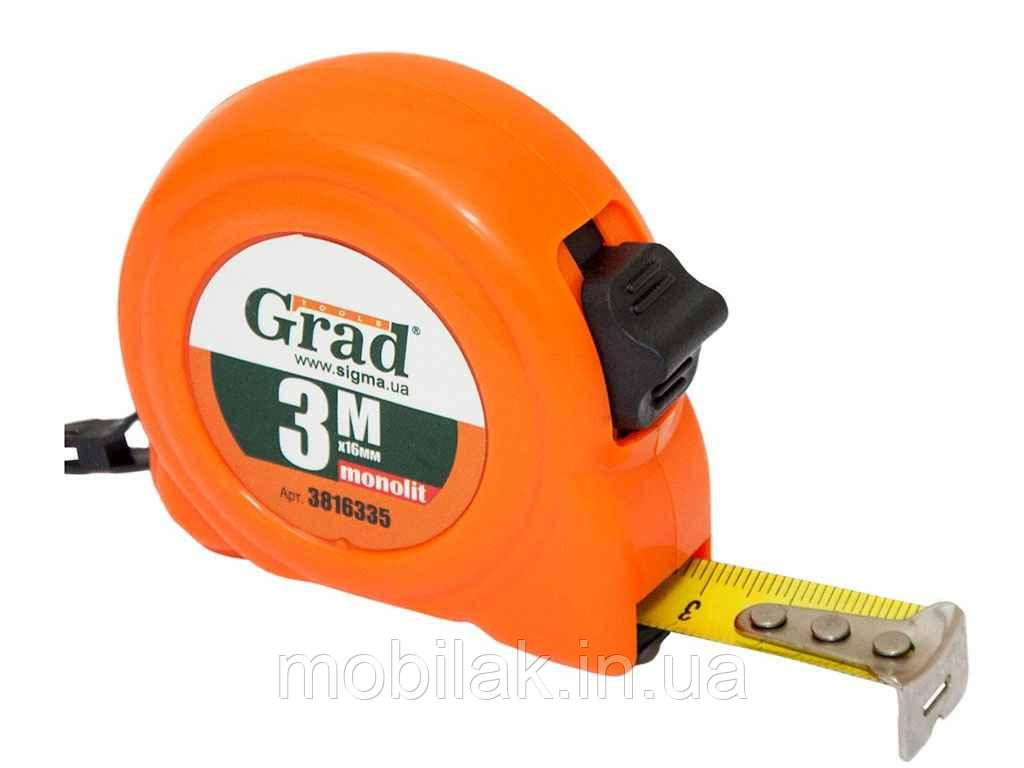 Рулетка Monolit 3м * 16мм 3816335 ТМ Grad