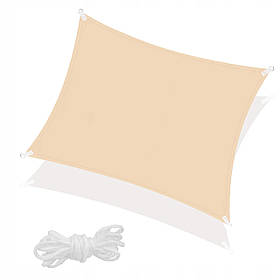 Тент-парус тіньової для будинку, саду і туризму Springos 3 x 3 м SN1030 Beige