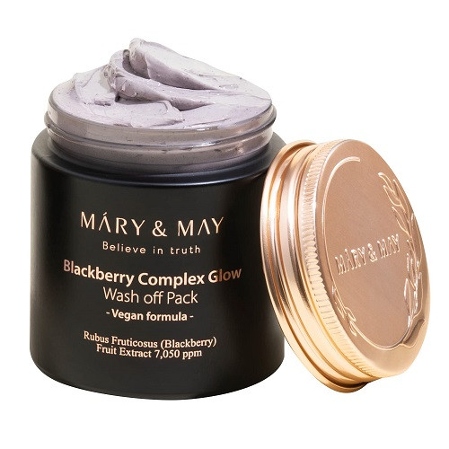 Mary&May Blackberry Complex Glow Wash off Pack Антиоксидантна глиняна маска з ожиною, 125 г