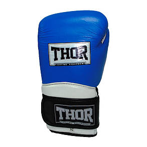 Перчатки боксерських THOR PRO KING 14oz /PU /сіне-бело-черні, фото 3