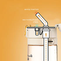 Пляшка для води CASNO 690 мл KXN-1219 Помаранчева (Гуси) з соломинкоюTRITAN, фото 4