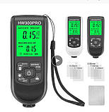 Вимірювач товщини фарби MGECD HW-300PRO Товщиномір тестер цифровий ультразвуковий, фото 2