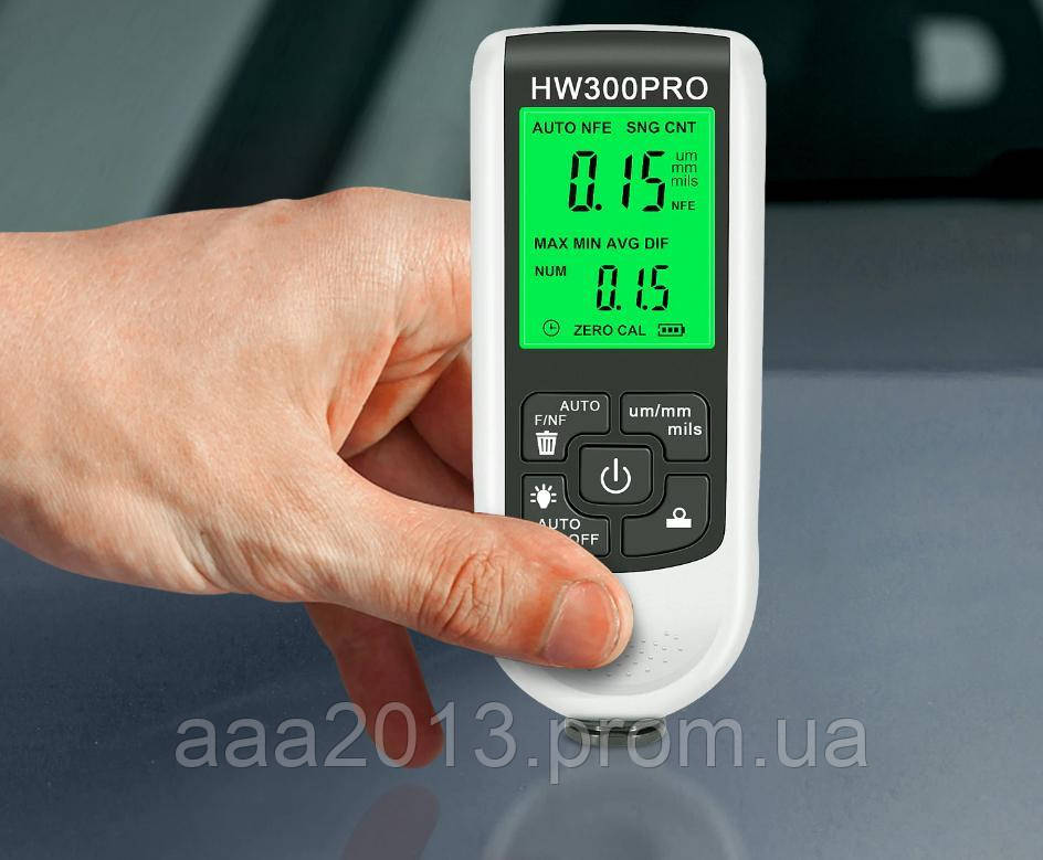 Вимірювач товщини фарби MGECD HW-300PRO Товщиномір тестер цифровий ультразвуковий, фото 1