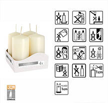 Набір свічок 4 шт. циліндр Молочний (sw40/80-011), фото 5