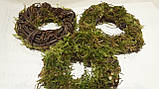 Вінок-заготовка з моху та березових гілок, d=16 см, фото 2