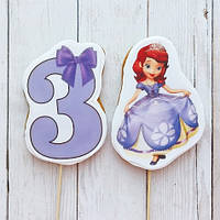 Набор №4 принцесса София прекрасная пряники съедобные топперы фигурки персонажи герои для торта
