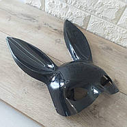 Маска зайчика (маска "playboy") глянсова Чорний (KG-8427), фото 3