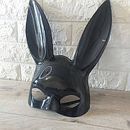 Маска зайчика (маска "playboy") глянсова Чорний (KG-8427), фото 4