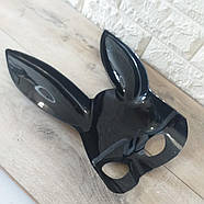 Маска зайчика (маска "playboy") глянсова Чорний (KG-8427), фото 5