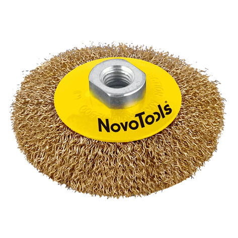 Щітка для металу конусна гофрований дріт NovoTools NTBWB12514BC 125мм, фото 1