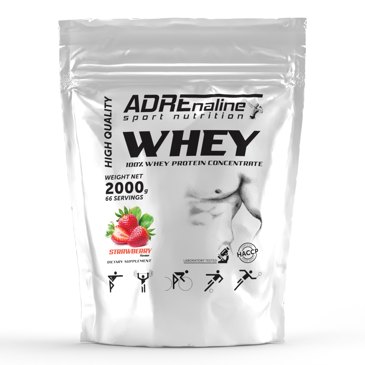 Протеїн Adrenaline Sport Nutrition Whey Protein 2000 g Полуниця