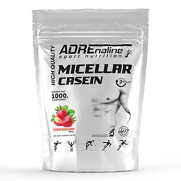 Протеїн мицелярний Adrenaline Sport Nutrition Micellar Casein 1000 g Полуниця