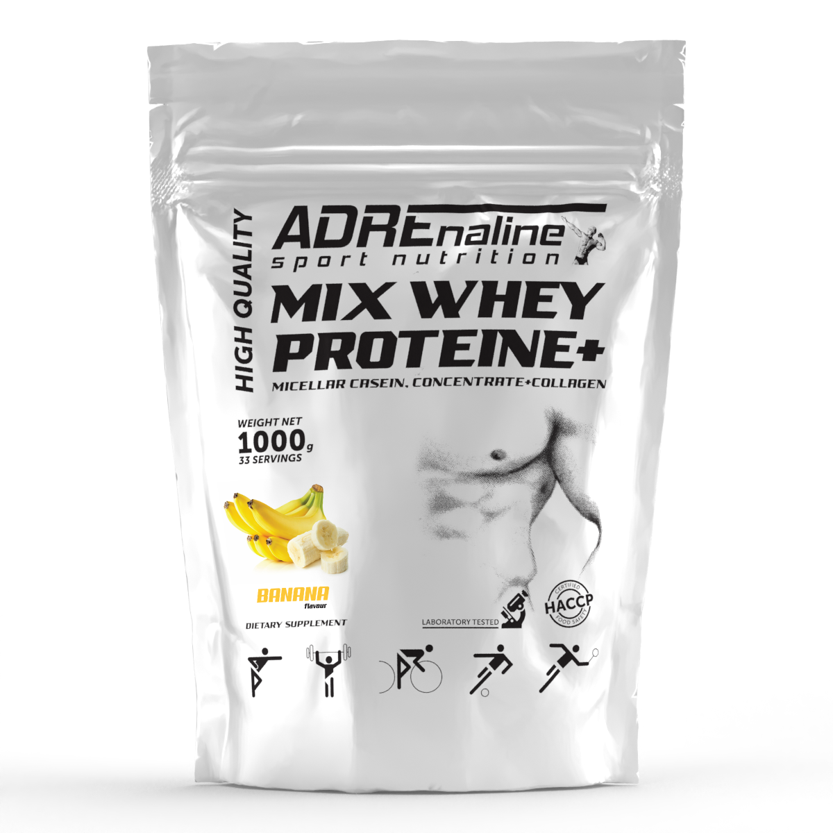 Комплексний протеїн Adrenaline Sport Nutrition Mix Whey Protein 1000 g Банан