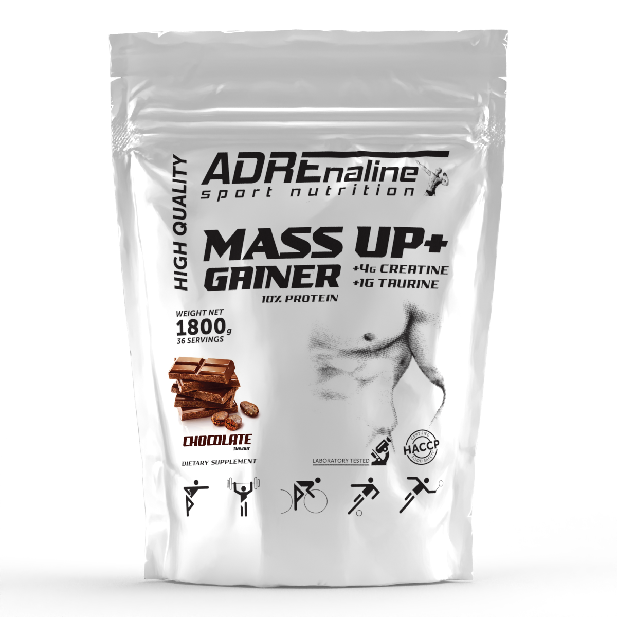 Гейнер Adrenaline Sport Nutrition Mass Up + 1800 грам Шоколад