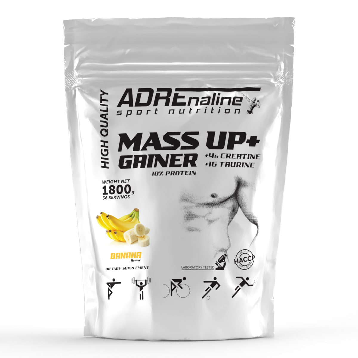 Гейнер Adrenaline Sport Nutrition Mass Up + 1800 грам Банан