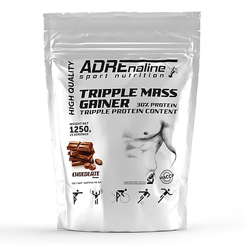 Гейнер Adrenaline Sport Nutrition Triple Mass Gainer 1250 грам Шоколад