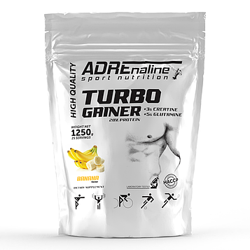 Гейнер Adrenaline Sport Nutrition TURBO GAINER 1250 грам Банан
