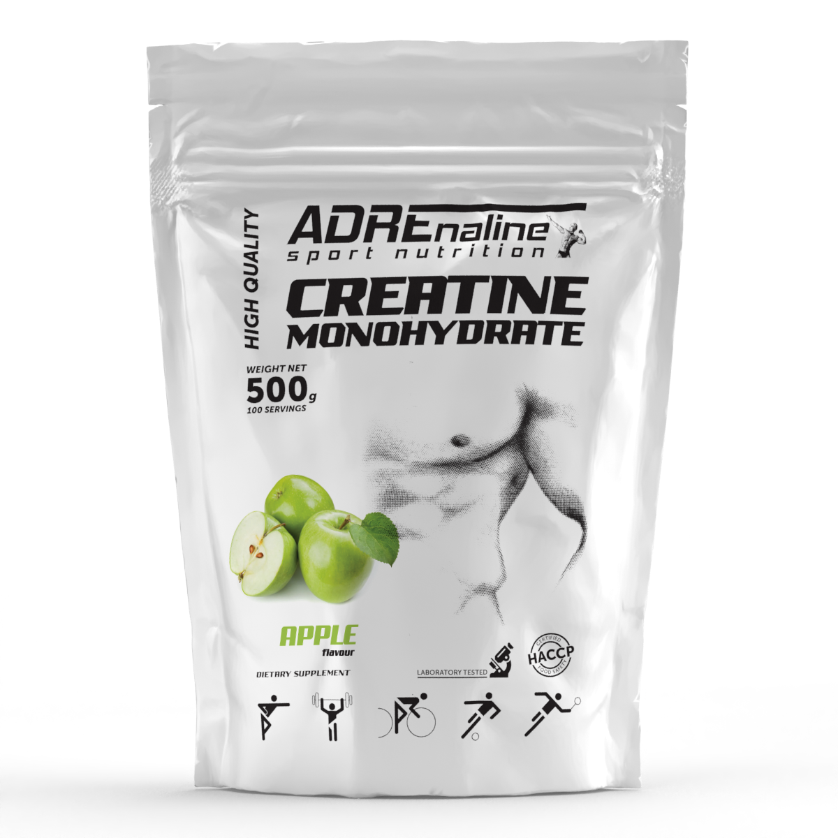 Креатин Adrenaline Sport Nutrition Creatine Monohydrate 500 г Зелене яблуко