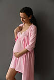 Нічна сорочка для вагітних та годування рожева, фото 2