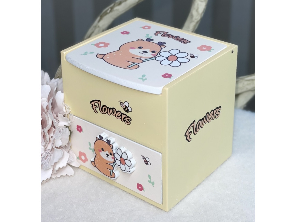 💛Скринька дитяча дерев'яна Тваринки Бежева, фото 1