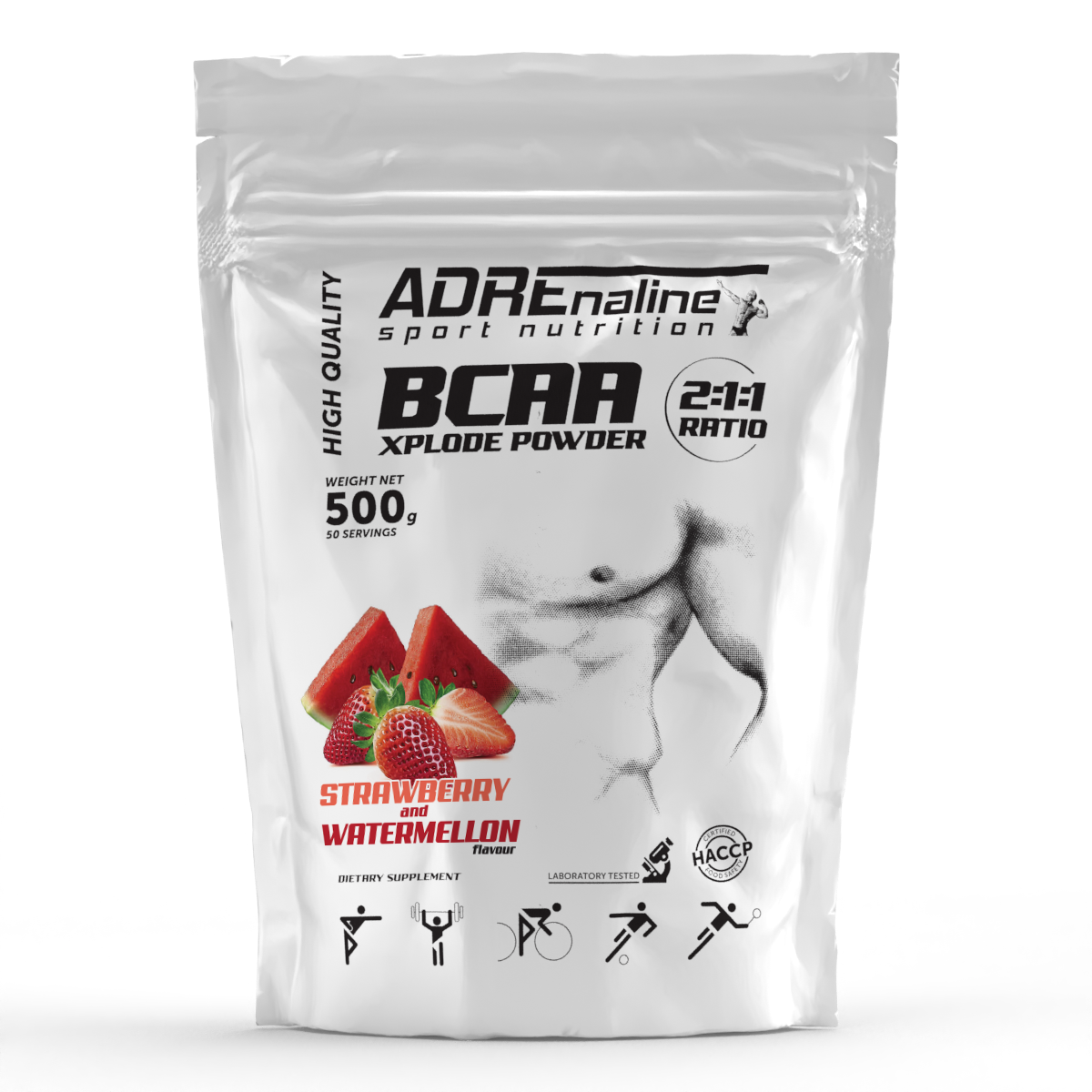 Амінокислоти Adrenaline Sport Nutrition BCAA Xplode 500 грам Кавун полуниця, фото 1