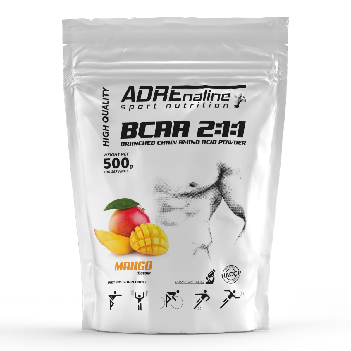 Амінокислоти Adrenaline Sport Nutrition BCAA 2:1:1 500 грам Манго