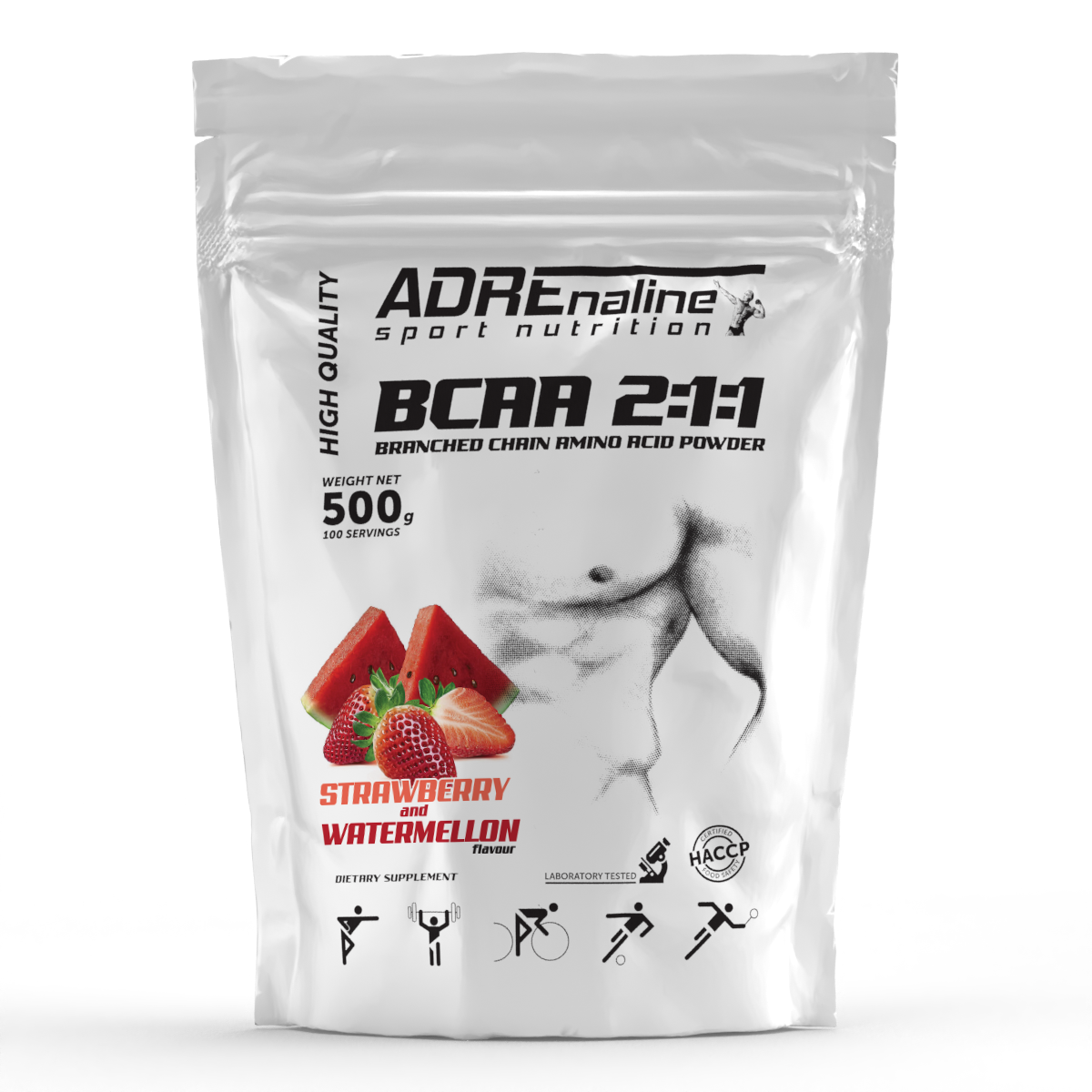 Амінокислоти Adrenaline Sport Nutrition BCAA 2:1:1 500 грам Кавун полуниця