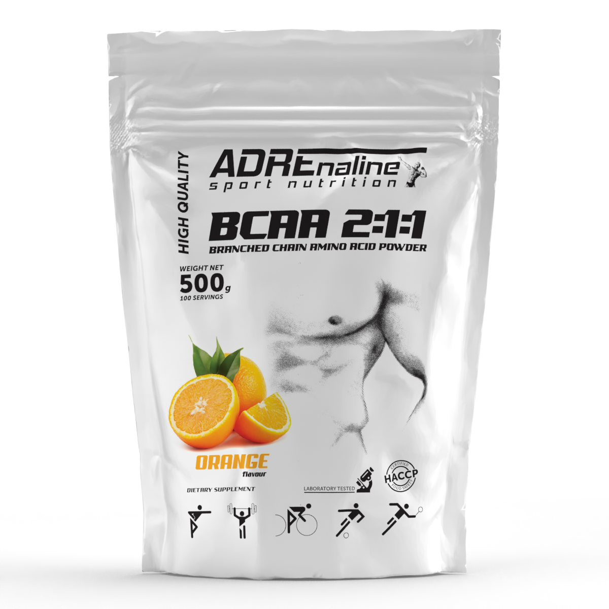 Амінокислоти Adrenaline Sport Nutrition BCAA 2:1:1 500 грам Апельсин