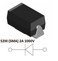 Диод S2M (SMA) 2A 1000V