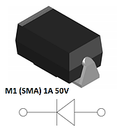 Диод M1 (SMA) 1A 50V