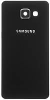 Задняя крышка Samsung A510 Galaxy A5 2016 черная оригинал + стекло камеры