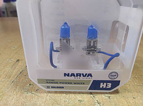 Лампа галогеновая H3 12V 55W PK22s Range Power White (4500K) 486022100 "NARVA" — виробництва Німеччини