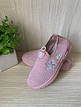 Стильні дитячі рожеві кросівки для дівчинки, текстиль, розмір 35, фото 5