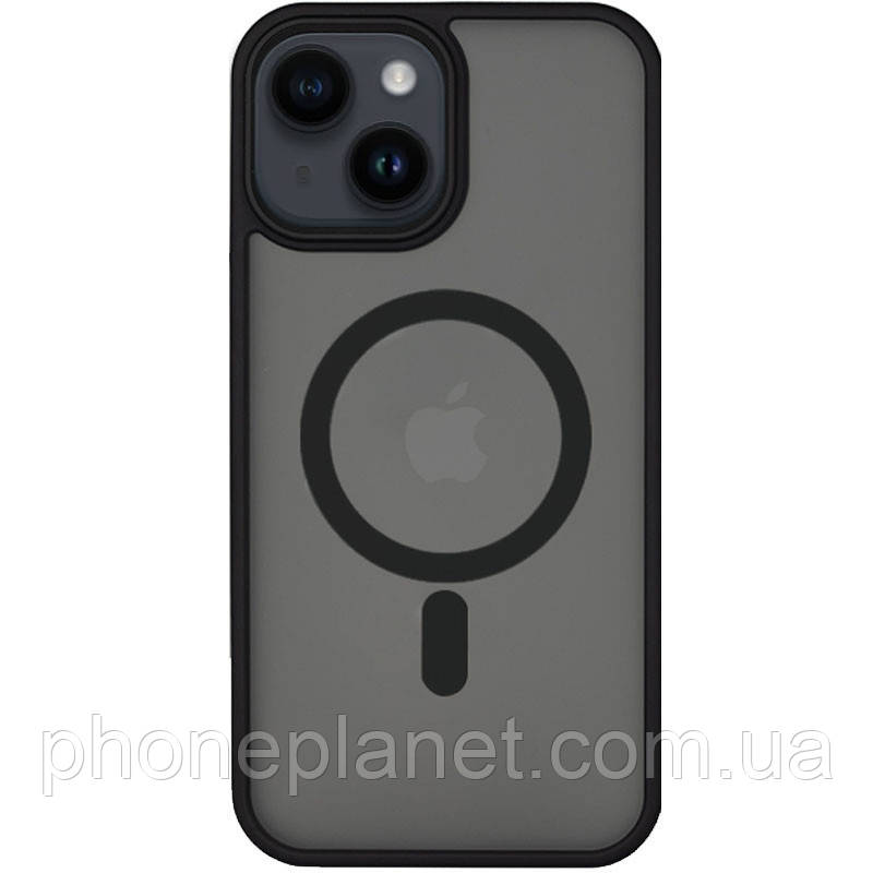 TPU+PC чохол Metal Buttons with MagSafe для Apple iPhone 14 Plus (6.7") TPU+PC, Чорний