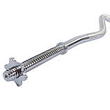 Гриф для штанги класичний Z-подібний сталевий хромований Sport Lux 1,2 м 25 мм 4,85 кг, фото 3