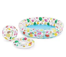 Дитячий надувний басейн з кругом і м'ячем Intex 59460 122х25см, 150 л