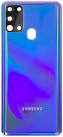 Задняя крышка Samsung A217 Galaxy A21s синяя оригинал + стекло камеры