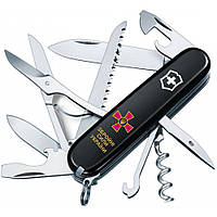 Складаний ніж Victorinox Huntsman Army 91 мм 15 функцій Емблема ВСУ та Напис ЗСУ (1.3713.3_W1011u) мультитул оригінал 1011u