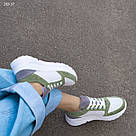 Жіночі літні комбіновані кросівки з натуральної шкіри та замші, фото 3