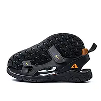 Мужские кожаные сандалии Nike Black Orange