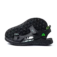 Мужские кожаные сандалии Nike Black Green