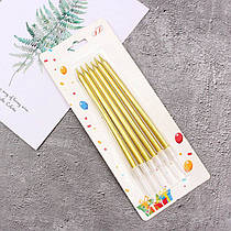 Свічки для торта "Золото перламутр" 6 шт