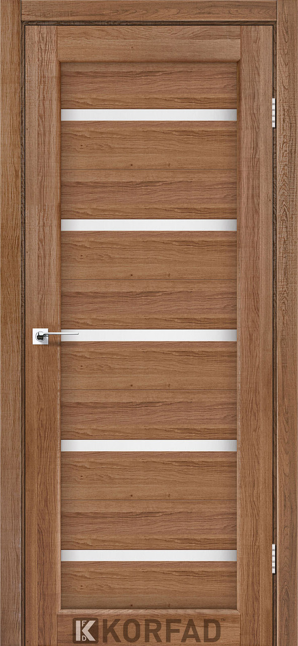 Двері міжкімнатні Корфад/ KORFAD PR-02 Дуб Браш (зі склом сатин), фото 1