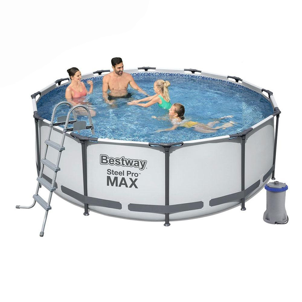 Каркасний басейн Bestway 56420 Steel Pro MAX 366х122 см круглий для всієї родини з картриджним фільтром