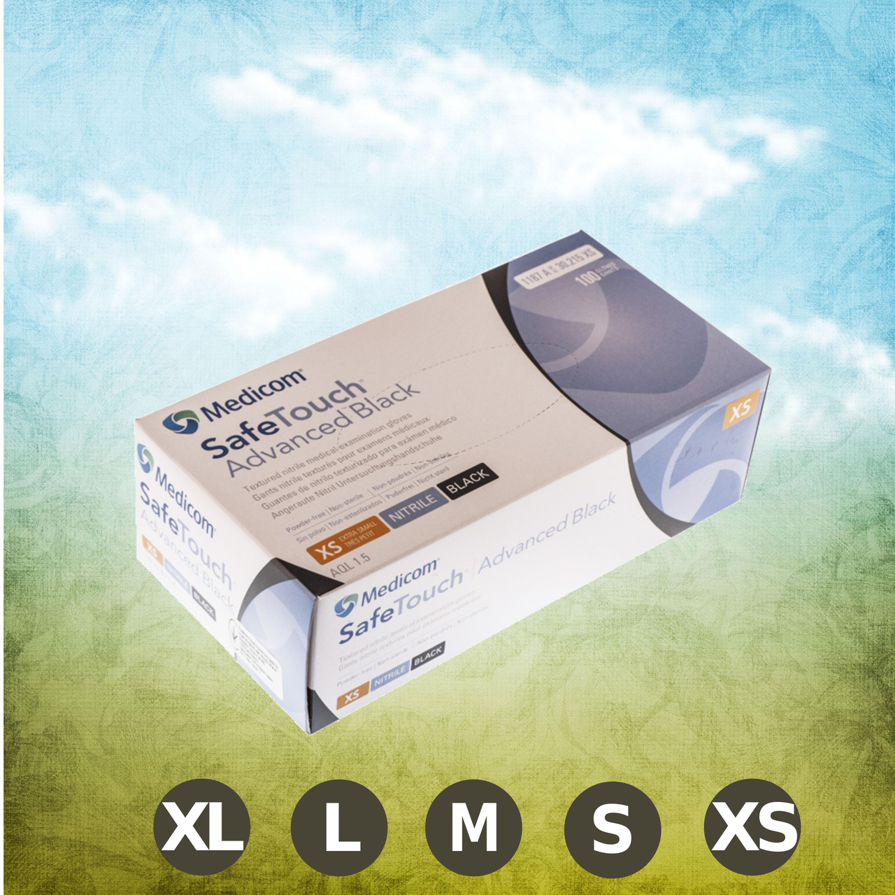 Рукавички нітрилові, чорні SafeTouch Black, Medicom, 3,3 гр